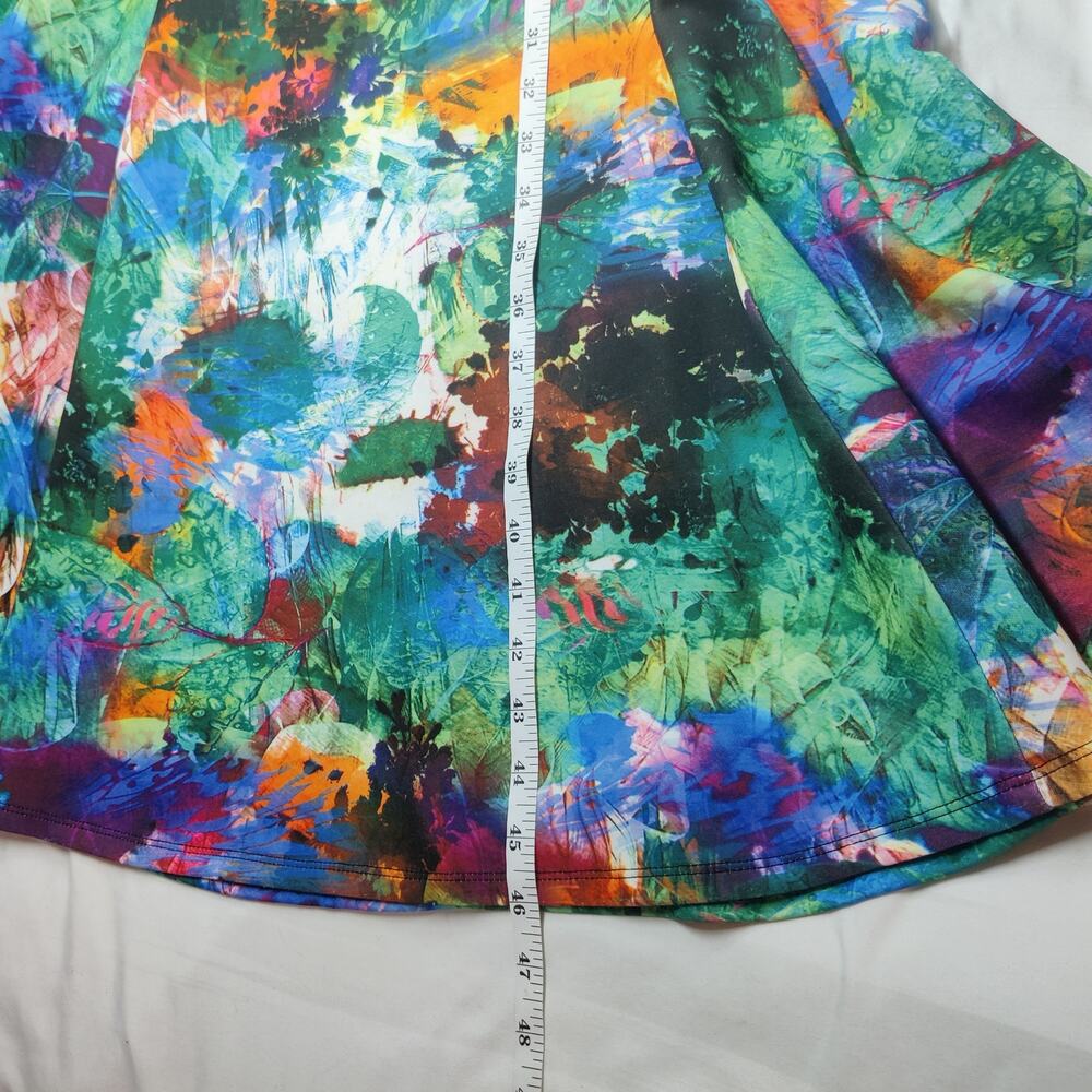 Betsey Johnson Colorful Watercolor Fit & Flare Sleeveless Artsy Midi Dress 6 - Picture 12 of 12